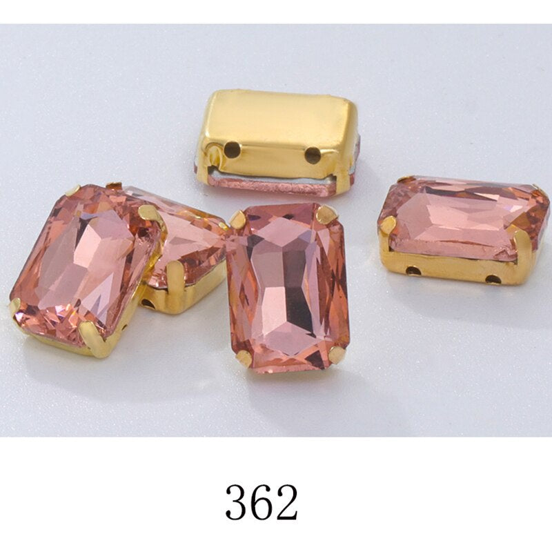 Rectangle Shape 10X14 13X18mm Glass Rhinestones With Claw Sew On Stone Strass Diamond For Clothes Rhinestones for Crystal Crafts