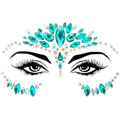 EDM Electronic Music Festival Face Pasters Eyebrow Stick-on Crystals Resin Drill Carnival Diamond Sticker Masquerade Face Decoration