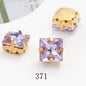 8/10mm 50PCS Square Shape Glass Rhinestones with Golden Claw Sew on Crystal Stone for Clothes Decoration Dress