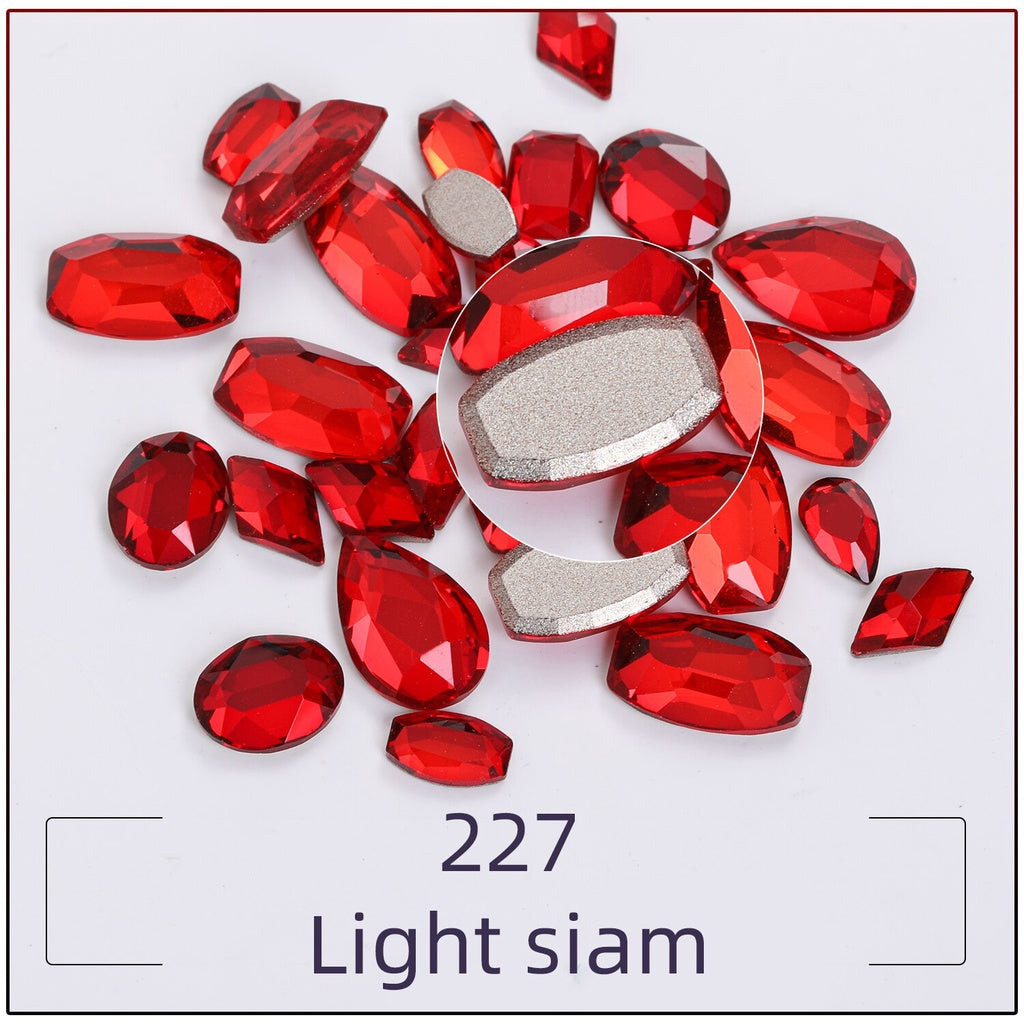 TonyBead 20Pcs Mixed Shape Flatback Stone Gem Glass Nail Art Rhinestone For Jewelry Making Loose Strass Crystal Nail Accessories Nail Drill kuku