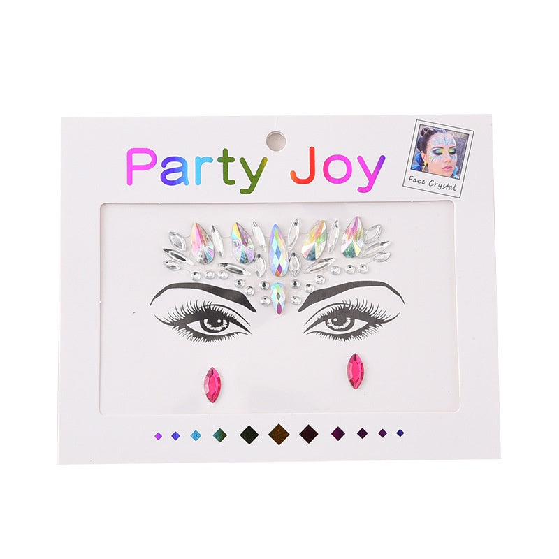 Electronic Music Festival Face Pasters Children's Stage Performance Face Stickers Stickers Crystal Eyes Rhinestone Stickers