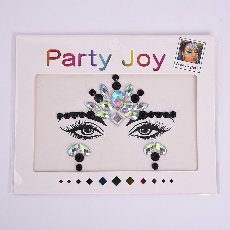 Electronic Music Festival Face Pasters Children's Stage Performance Face Stickers Stickers Crystal Eyes Rhinestone Stickers