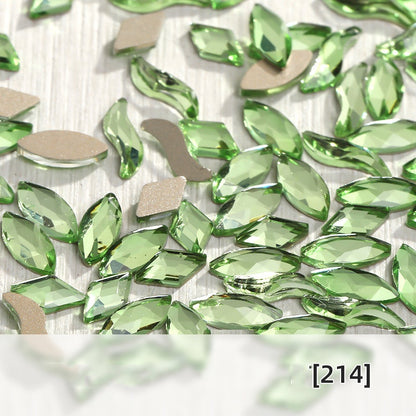 50pcs Flat Back Crystal Nail Parts Hearts 50 Pieces 3D Glass Rhinestones for Needlework Decoration Glitter Gems Design Fac