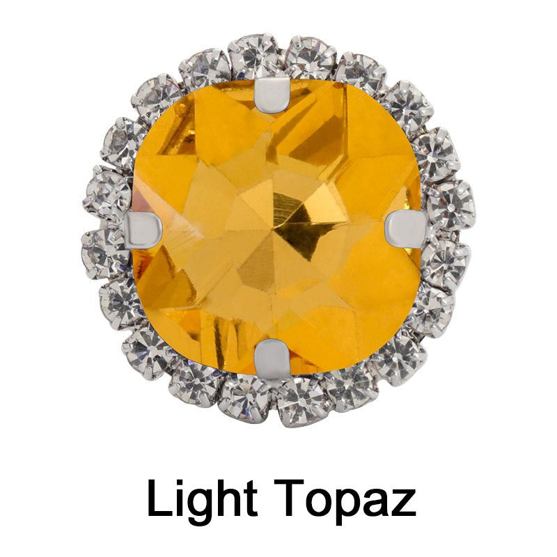TonyBead 12mm Fat Square Glass Flatback Rhinestone Gold Metal Claw Settings Sew on For Clothing Diy Craft Sewing Buttons Crystals Ornament