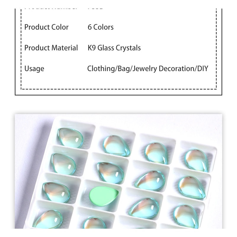 10pcs TonyBead K9 Fancy Rhinestones Glass Drop Tear Diamond Stones Strass Rhinestones Stone Sewing Ornaments Bright for Accessories