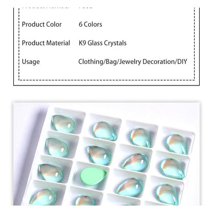 10pcs TonyBead K9 Fancy Rhinestones Glass Drop Tear Diamond Stones Strass Rhinestones Stone Sewing Ornaments Bright for Accessories