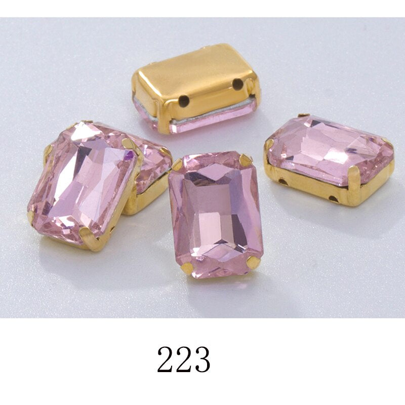 Rectangle Shape 10X14 13X18mm Glass Rhinestones With Claw Sew On Stone Strass Diamond For Clothes Rhinestones for Crystal Crafts