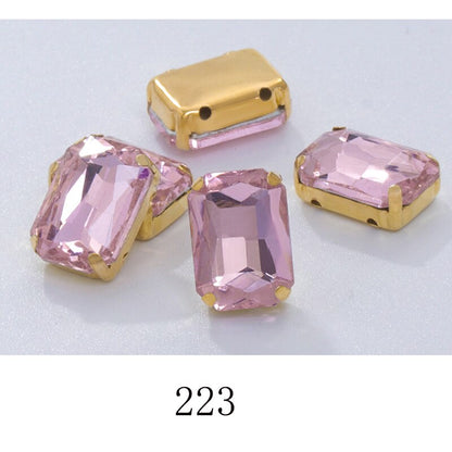 Rectangle Shape 10X14 13X18mm Glass Rhinestones With Claw Sew On Stone Strass Diamond For Clothes Rhinestones for Crystal Crafts