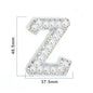 TonyBead 26 English Alphabet A-Z Pearl Letter Patches Rhinestone Patch Sewing On Patches Stripe Badge DIY Name