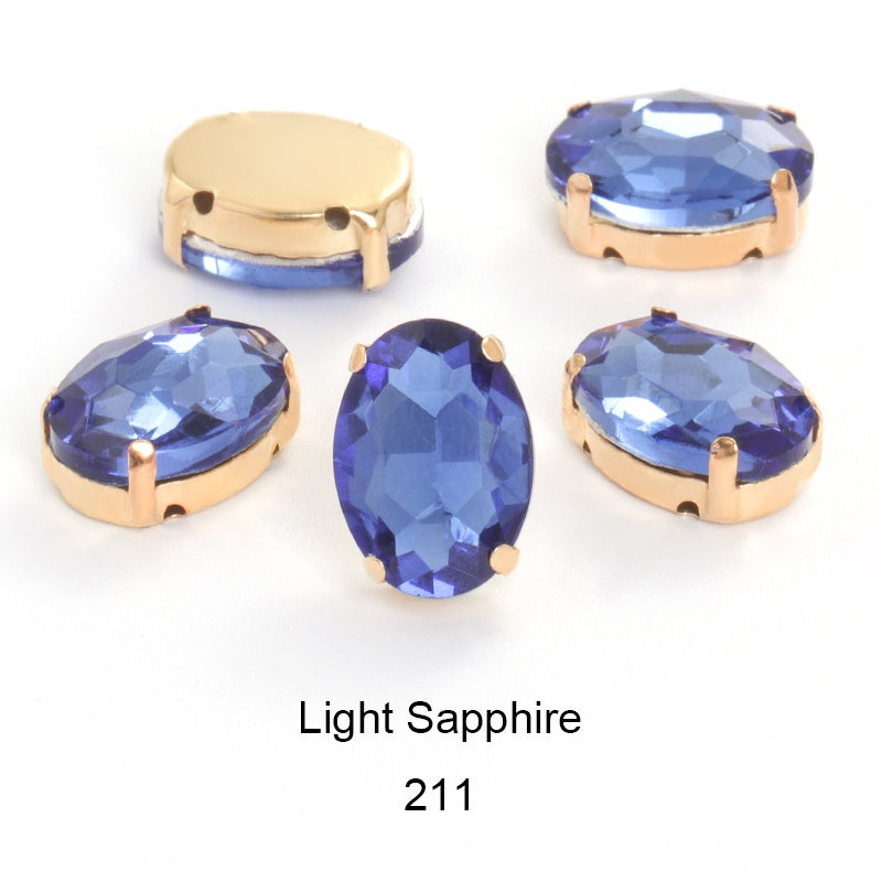 30pcs Oval Shape Glass Rhinestones10*14mm With Claw Sew On Crystal Stone Strass Diamond For Clothes Rhinestones For Needlework