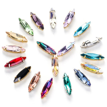 4*15mm Horse-eye Shaped Rhinestone DIY Jewelry Accessories Pointy-bottom Shaped Rhinestone Nail Sticker Rhinestone Material