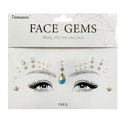 Face Rhinestone Tattoo Sticker European and American Girls Diamond Forehead Stickers Creative Stage Beauty Stickers Face Pasters