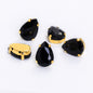 【ready stock】Yichuan Drop Rhinestone Sew-on Glass Golden Base Stones Crystal For Decoration and Crafts Clothes Sewn Rhinestones For Needlework