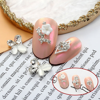 New Designs Ppearl Nail Art Salon Supplies Zircon Diy 3d Metal Alloy Nail Art Charms Stickers