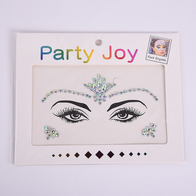 Electronic Music Festival Face Pasters Children's Stage Performance Face Stickers Stickers Crystal Eyes Rhinestone Stickers