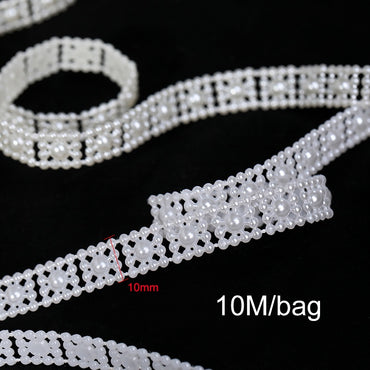 TonyBead 10mm Acrylic Flower Shape Flatback Beads ABS Sun Flower Pearl Link Chain For DIY Wedding Party Decoration