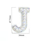 TonyBead 26 English Alphabet A-Z Pearl Letter Patches Rhinestone Patch Sewing On Patches Stripe Badge DIY Name