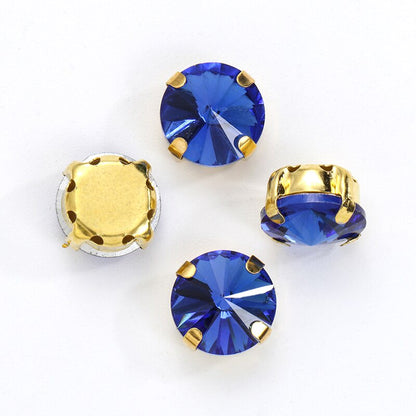 10/12mm Round Glass Rhinestones With Claw Sew On Crystal Stone Strass Diamond For Clothes Needlework DIY