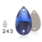 11 * 18Mm water drop flat buckle handmade perforated hand sewn drill clothing accessories high-grade rhinestone water drop hand sewn stone
