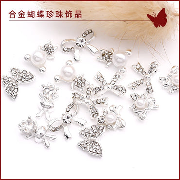 3D Nail Art Charms  Alloy Nail Jewelry Transparent Shiny Charm Metal Gemstone Fashion DIY Nail Art Decorations