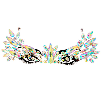 EDM Electronic Music Festival Face Pasters Eyebrow Stick-on Crystals Resin Drill Carnival Diamond Sticker Masquerade Face Decoration