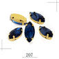 50pcs Leaf Shape Glass Rhinestones with Gold Bottom Horse Eye Claw Rhinestone Quadangle Glass Claw Hand Sewn Crystal Diy Clothing Shoes Bag Accessories 9*18mm