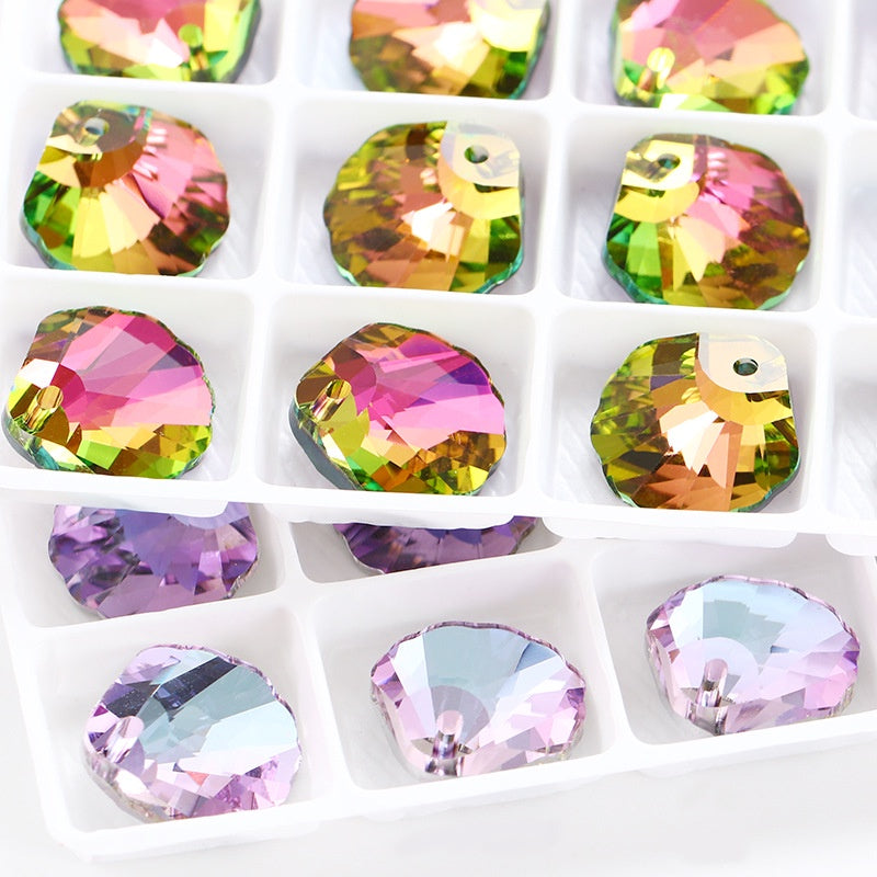 Rhinestone Shell Shape 16mm 6 Colors K9 Glass Accessory Crystal Pendant Single Hole DIY Jewelry