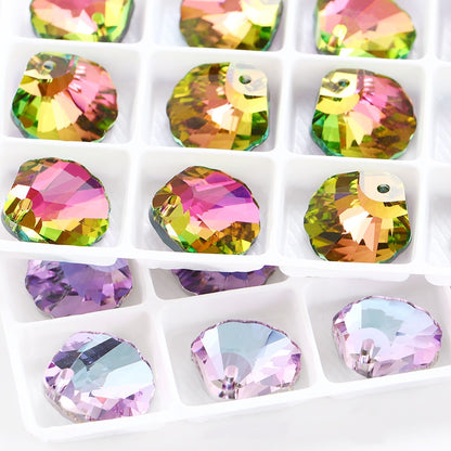 Rhinestone Shell Shape 16mm 6 Colors K9 Glass Accessory Crystal Pendant Single Hole DIY Jewelry