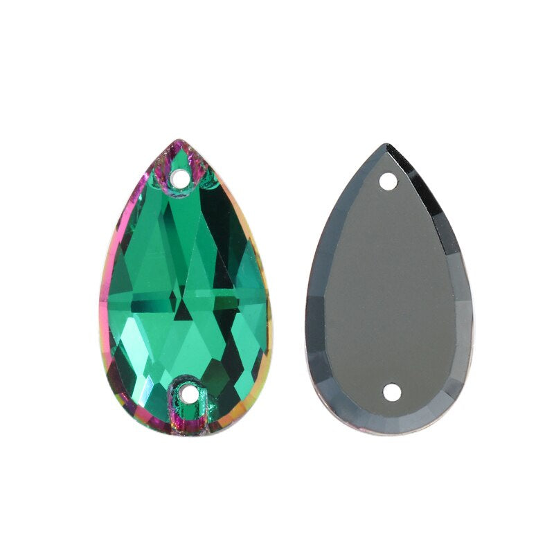 7 * 12Mm water drop flat buckle handmade perforated hand sewn drill clothing accessories high-grade rhinestone water drop hand sewn stone