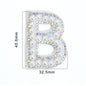TonyBead 26 English Alphabet A-Z Pearl Letter Patches Rhinestone Patch Sewing On Patches Stripe Badge DIY Name