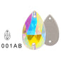 11 * 18Mm water drop flat buckle handmade perforated hand sewn drill clothing accessories high-grade rhinestone water drop hand sewn stone