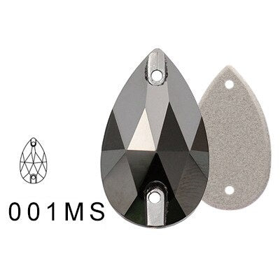 11 * 18Mm water drop flat buckle handmade perforated hand sewn drill clothing accessories high-grade rhinestone water drop hand sewn stone