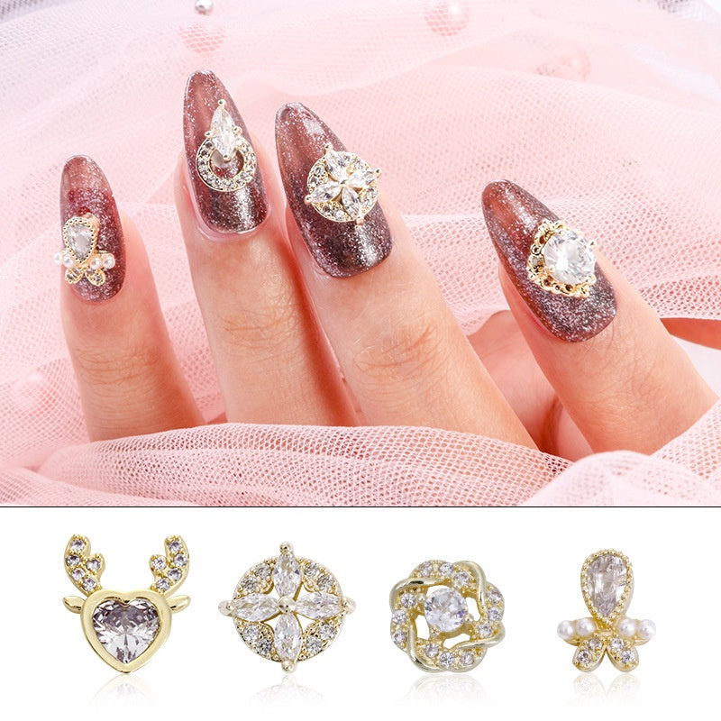 New Alloy Zircon Nail Accessories DIY Nail Paste Luxury Accessories