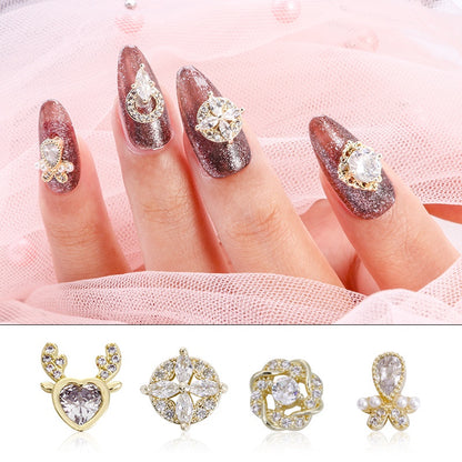 New Alloy Zircon Nail Accessories DIY Nail Paste Luxury Accessories