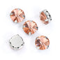 8/10/12/14/16/18mm Round Crystal with Silver Claw Glass Stone Sew on Rhinestone for Clothes Accessory