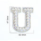 TonyBead 26 English Alphabet A-Z Pearl Letter Patches Rhinestone Patch Sewing On Patches Stripe Badge DIY Name