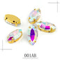 20pcs Leaf Shape Glass Rhinestones with Claw Stitched on Crystal Stones for Clothes Sewing Accessories 5*10mm/4*8mm