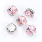 8/10/12/14/16/18mm Round Crystal with Silver Claw Glass Stone Sew on Rhinestone for Clothes Accessory