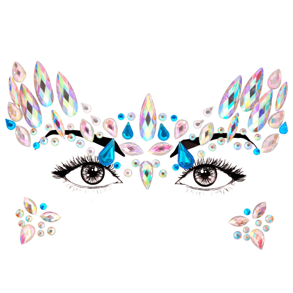 EDM Electronic Music Festival Face Pasters Eyebrow Stick-on Crystals Resin Drill Carnival Diamond Sticker Masquerade Face Decoration