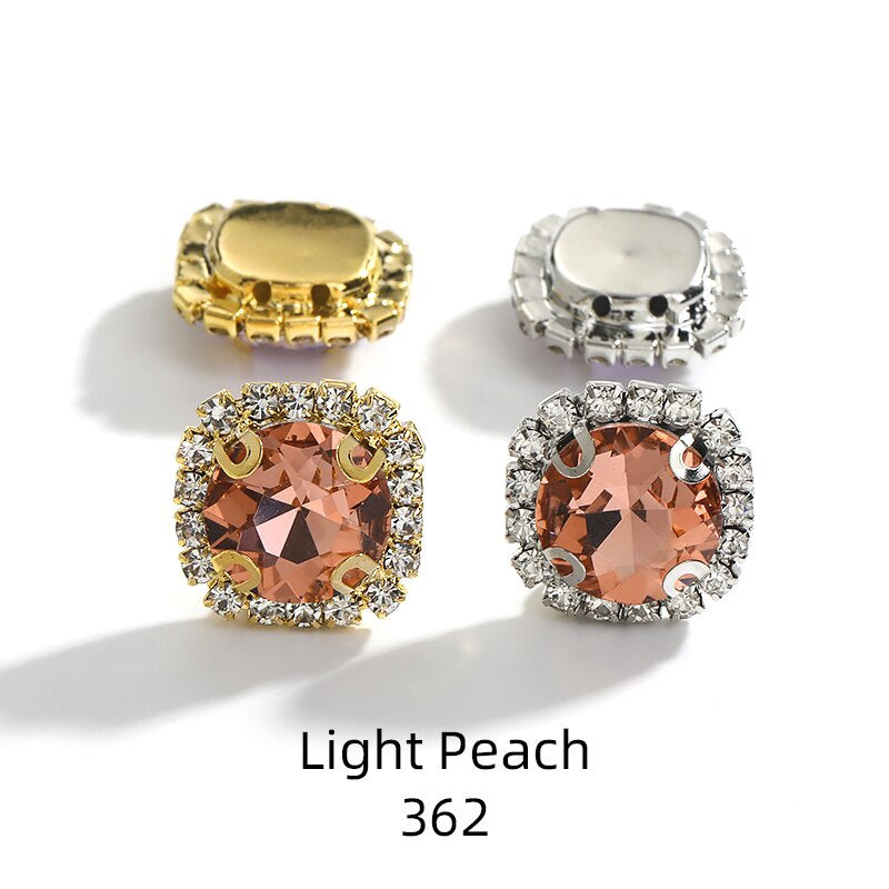 10pcs Gemstone Flower Rhinestone Round Crystal Pointback Strass Jewerlry Stone With Claw DIY Sewing Buttons In Clothes