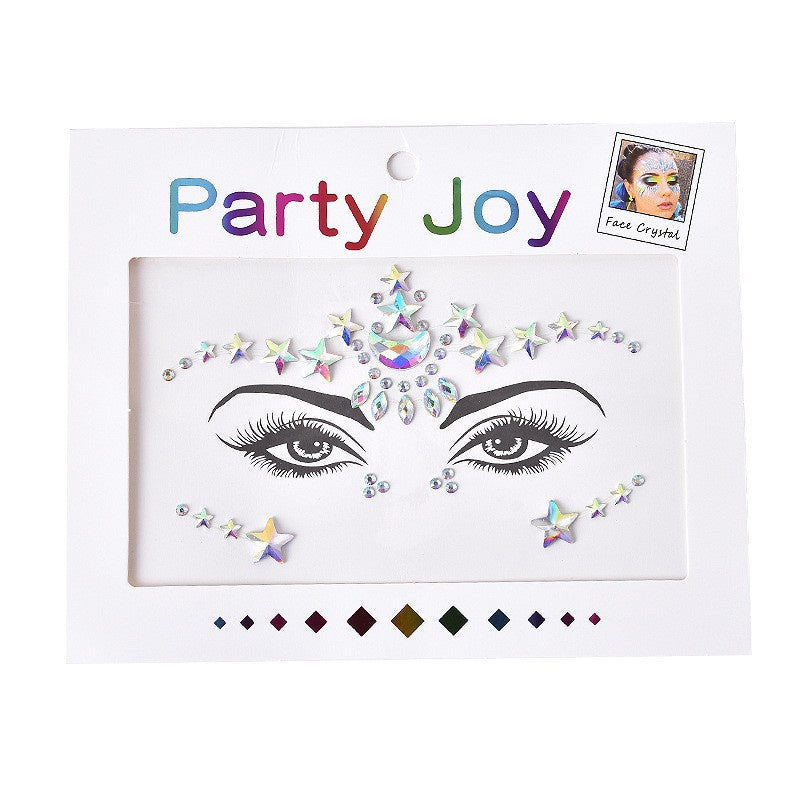 Electronic Music Festival Face Pasters Children's Stage Performance Face Stickers Stickers Crystal Eyes Rhinestone Stickers