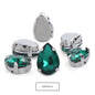 Drop Shape Glass Rhinestones With Claw White K Metal Base Buckle Sew On Crystal Stone Strass Diamond Rhinestones For Needlework