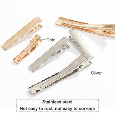 50pcs Rectangular Duckbill Clip（5.6cm/4.5cm/4.1cm/3.2cm）Metal Hairpin Simple Headdress Accessories Materials
