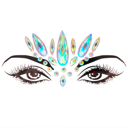 EDM Electronic Music Festival Face Pasters Eyebrow Stick-on Crystals Resin Drill Carnival Diamond Sticker Masquerade Face Decoration