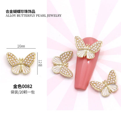 Luxury Quality Alloy Metal Crystal 3d Nail Fashion Alloy Gold Diy Nail Art Decorations Jewelry
