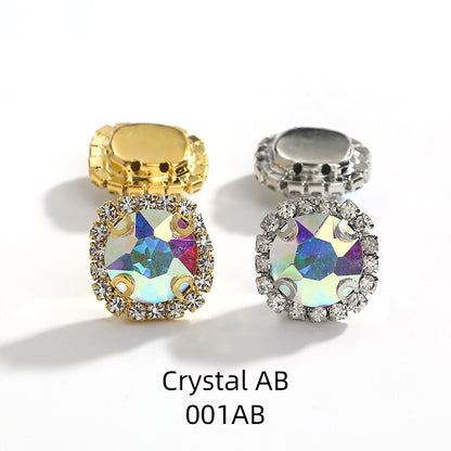 10pcs Gemstone Flower Rhinestone Round Crystal Pointback Strass Jewerlry Stone With Claw DIY Sewing Buttons In Clothes