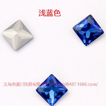 High Quality Square Crystal AB Rhinestone Flatback Glass Sew On Stone For Garment
