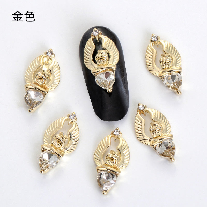Nail Art Rhinestone Charms 2PCS Metal Alloy Logo 3D Nail Art Jewelry Decoration Accessories for Nails