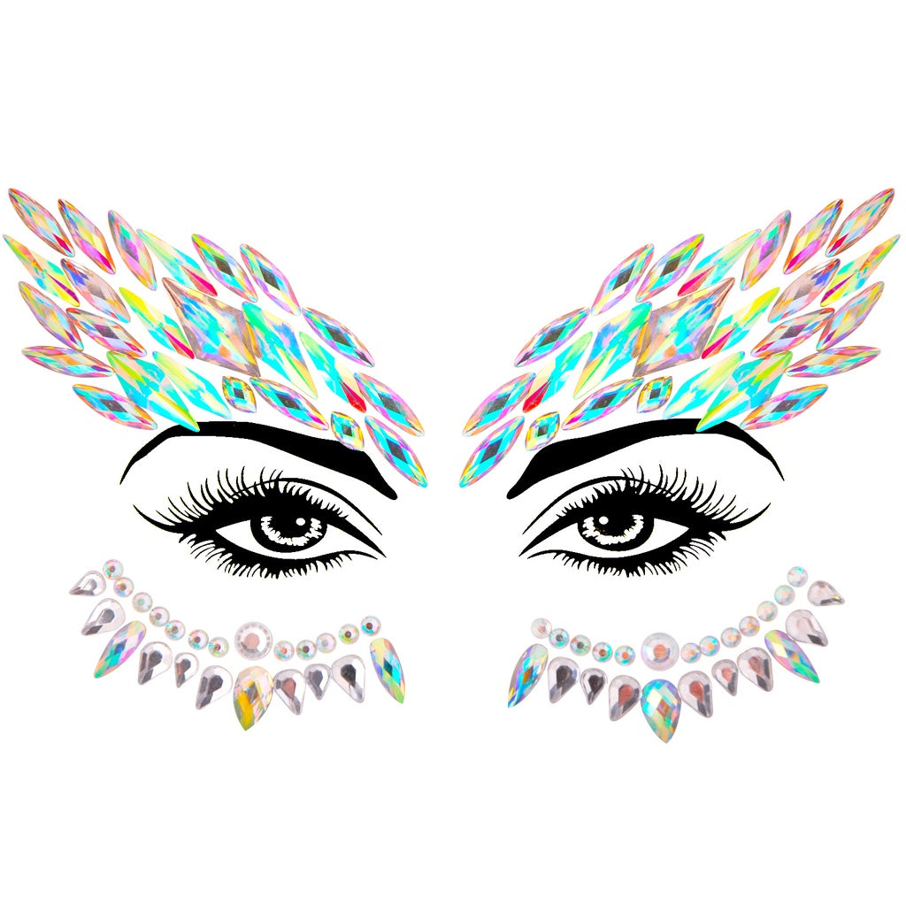 EDM Electronic Music Festival Face Pasters Eyebrow Stick-on Crystals Resin Drill Carnival Diamond Sticker Masquerade Face Decoration