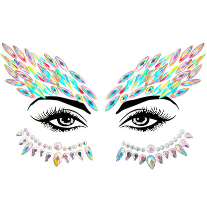 EDM Electronic Music Festival Face Pasters Eyebrow Stick-on Crystals Resin Drill Carnival Diamond Sticker Masquerade Face Decoration